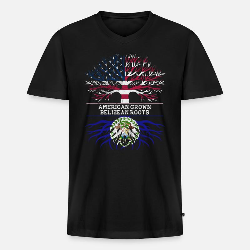 Belize - Männer Premium Bio T-Shirt mit V-Ausschnitt - Schwarz