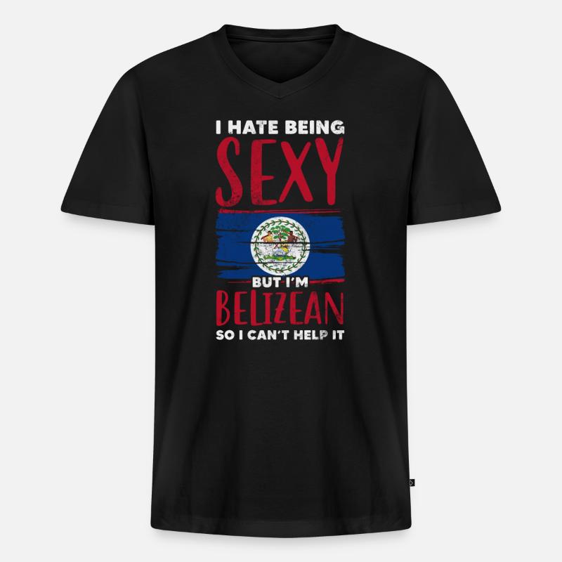 Belize - Männer Premium Bio T-Shirt mit V-Ausschnitt - Schwarz