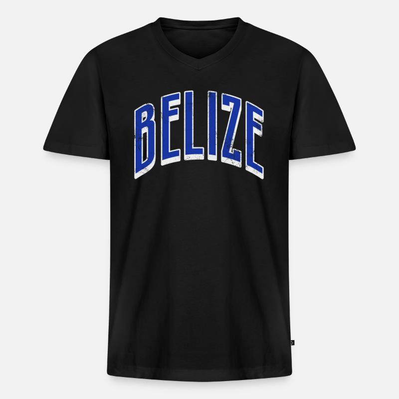 Belize - Männer Premium Bio T-Shirt mit V-Ausschnitt - Schwarz
