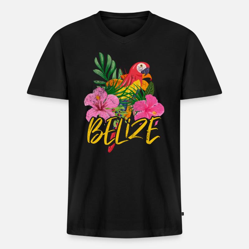 Belize - Männer Premium Bio T-Shirt mit V-Ausschnitt - Schwarz