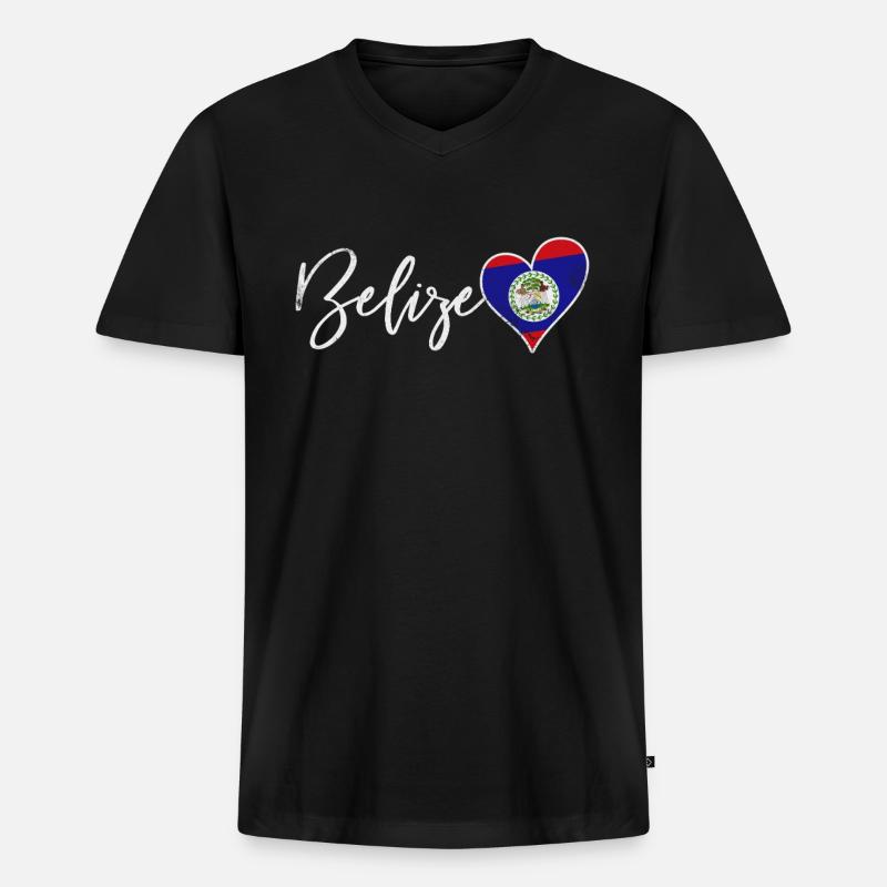 Belize - Männer Premium Bio T-Shirt mit V-Ausschnitt - Schwarz