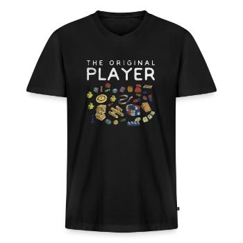 Brettspiel - Männer Premium Bio T-Shirt mit V-Ausschnitt - Schwarz - Vorne - Nico (187cm)