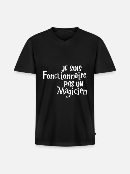 Humorvoller Beamter Beamter - Männer Premium Bio T-Shirt mit V-Ausschnitt - Schwarz