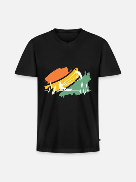 Kitesurfing - Men's Premium Organic T-shirt with V-neck - black