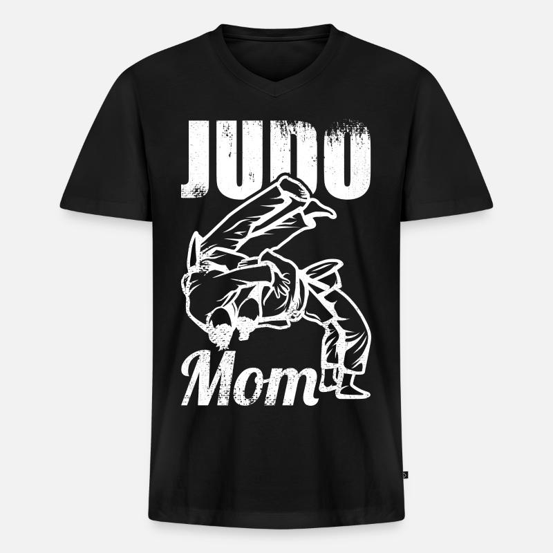Judo Mama - Männer Premium Bio T-Shirt mit V-Ausschnitt - Schwarz