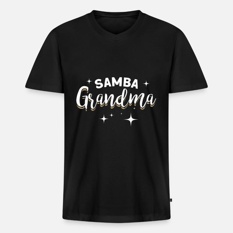 Samba - Männer Premium Bio T-Shirt mit V-Ausschnitt - Schwarz