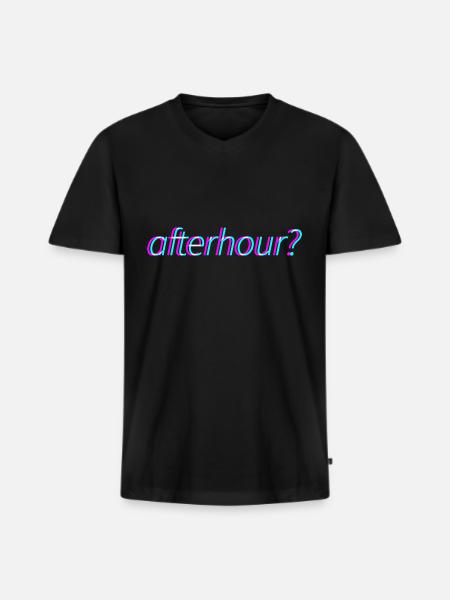 Afterhour Techno Rave Festival Electro Music Raver - Camiseta ecológica prémium para hombre con cuello de pico - negro