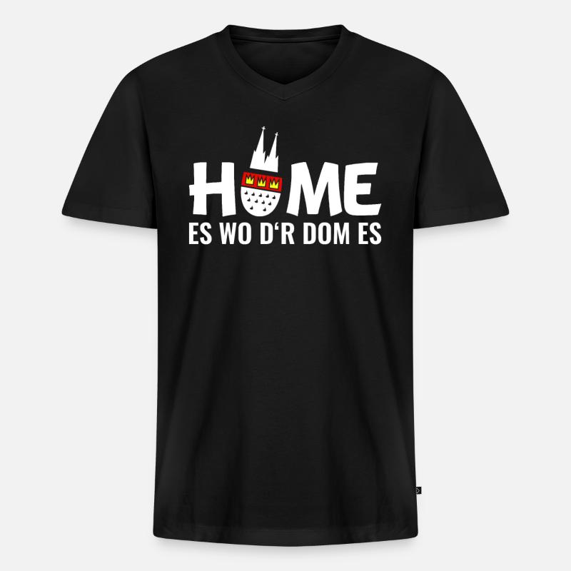 Köln Dom Kölner Kölle - Männer Premium Bio T-Shirt mit V-Ausschnitt - Schwarz