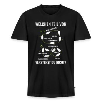 Segeln | Welchen Teil von verstehst du nicht - Männer Premium Bio T-Shirt mit V-Ausschnitt - Schwarz - Vorne - Nico (187cm)