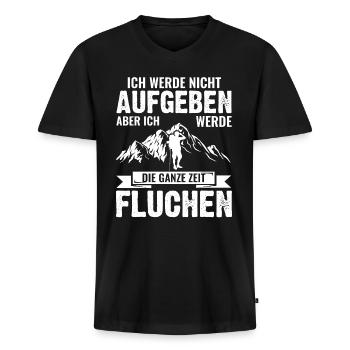 Wandern & Berge - Lustige Sprüche zum Wandern - Männer Premium Bio T-Shirt mit V-Ausschnitt - Schwarz - Vorne - Nico (187cm)