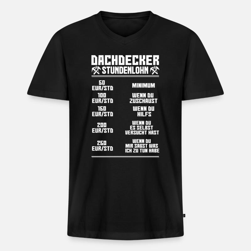 Arbeit & Beruf | Dachdecker Geschenk - Männer Premium Bio T-Shirt mit V-Ausschnitt - Schwarz