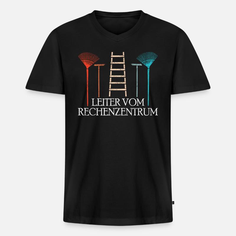 Gärtner | Leiter vom Rechenzentrum - Männer Premium Bio T-Shirt mit V-Ausschnitt - Schwarz