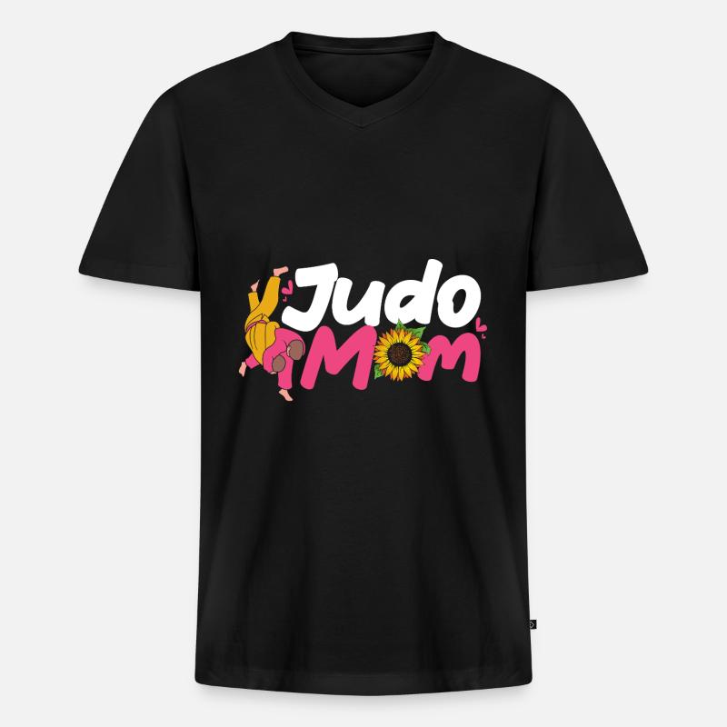 Judo - Männer Premium Bio T-Shirt mit V-Ausschnitt - Schwarz