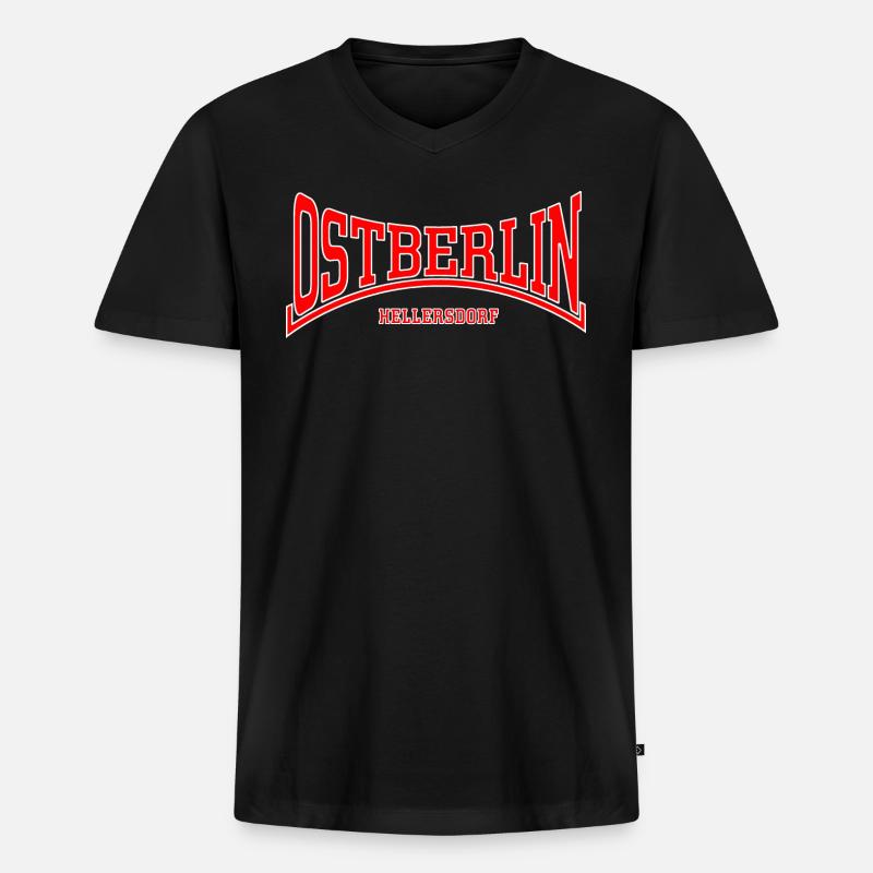 Ostberlin Hellersdorf - Männer Premium Bio T-Shirt mit V-Ausschnitt - Schwarz