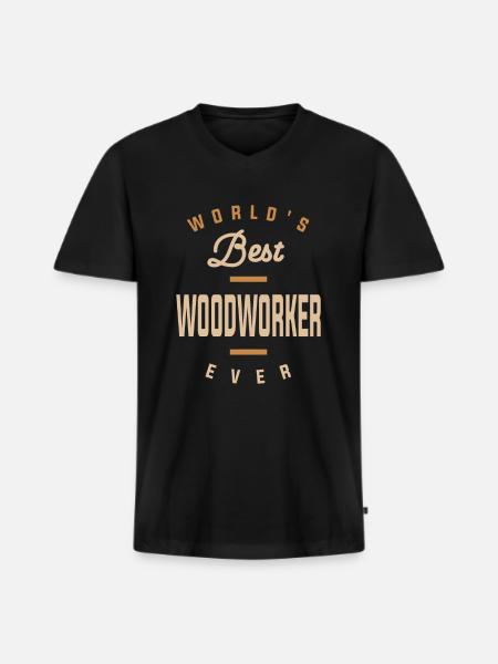 Woodworker - Men's Premium Organic T-shirt with V-neck - black