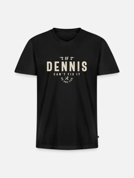 Dennis Personalized Name - Men's Premium Organic T-shirt with V-neck - black