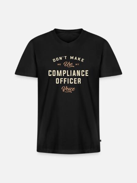 Bold Compliance Officer - Men's Premium Organic T-shirt with V-neck - black