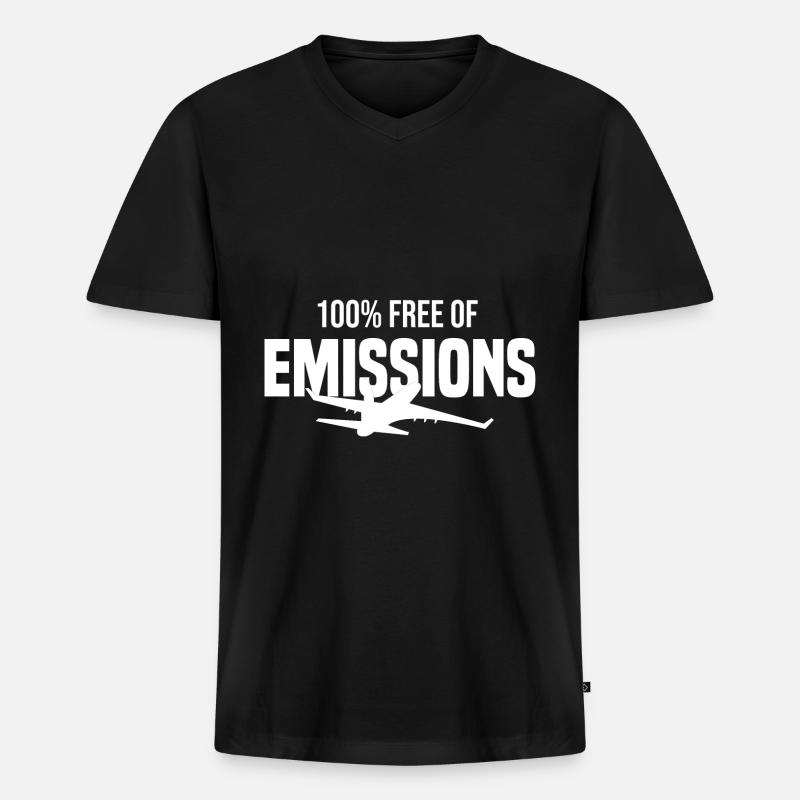 100% emissionsfrei - Schirm - Männer Premium Bio T-Shirt mit V-Ausschnitt - Schwarz