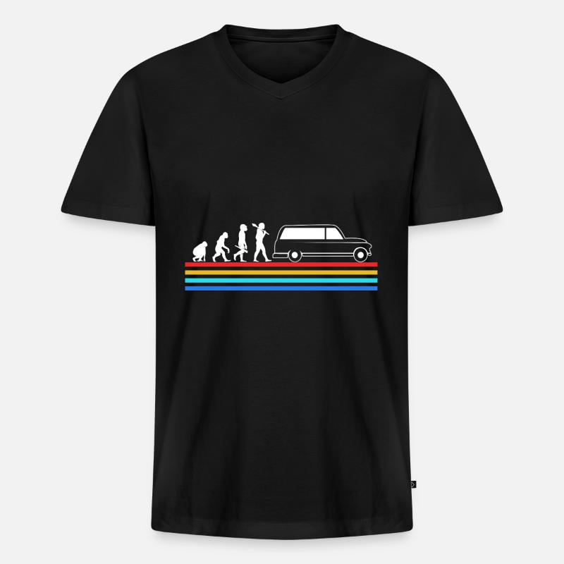 Bestattung Bestatter Evolution - Männer Premium Bio T-Shirt mit V-Ausschnitt - Schwarz