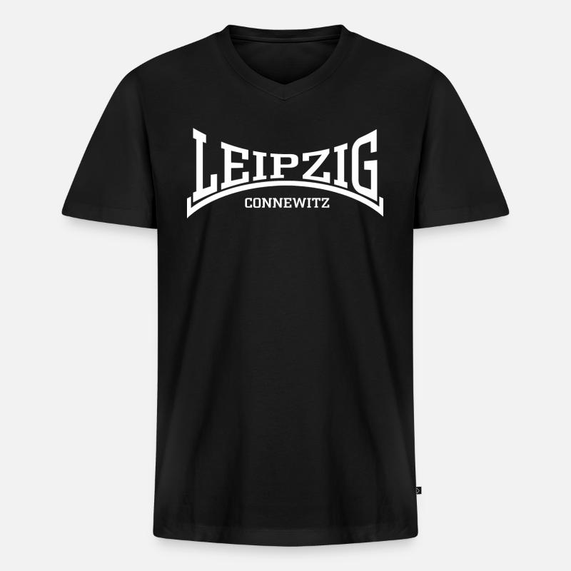 Leipzig Connewitz - Männer Premium Bio T-Shirt mit V-Ausschnitt - Schwarz