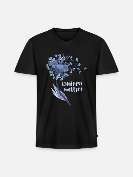 Kindness matters - Men's Premium Organic T-shirt with V-neck - black
