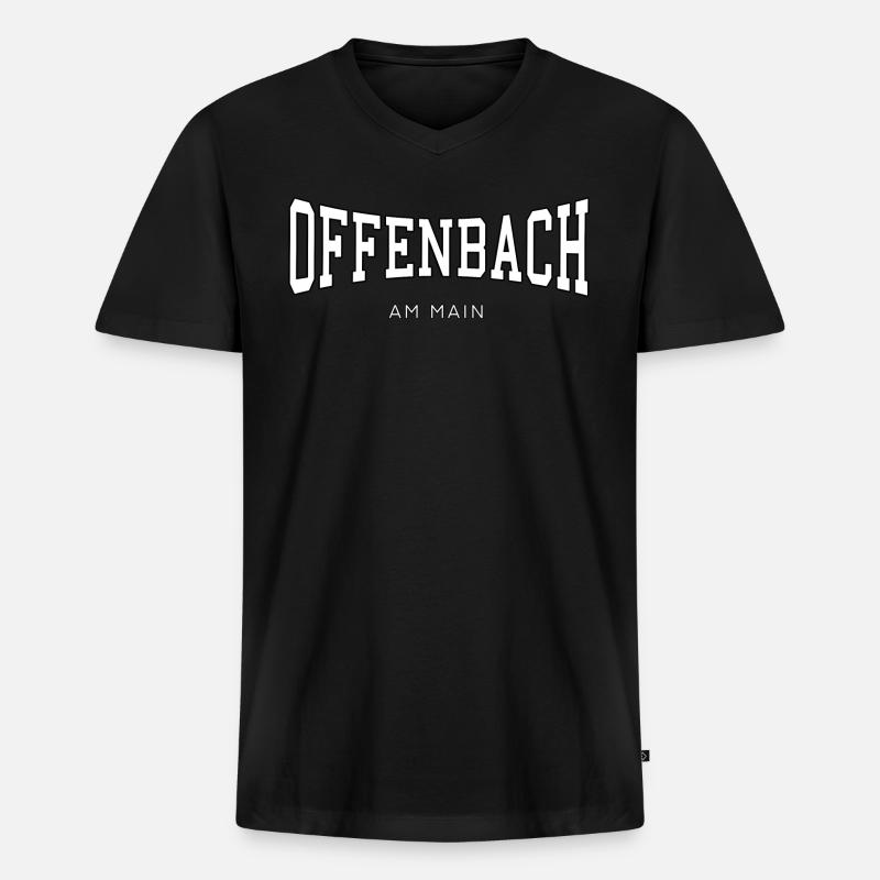 Offenbach am Main - Männer Premium Bio T-Shirt mit V-Ausschnitt - Schwarz