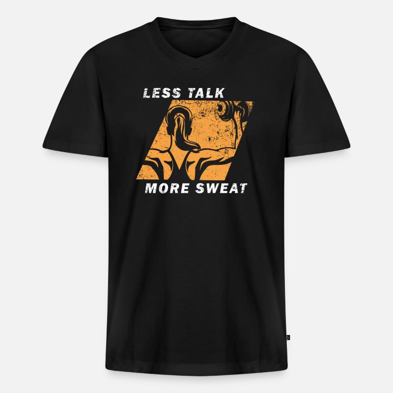 Fitnesstrainer - Männer Premium Bio T-Shirt mit V-Ausschnitt - Schwarz