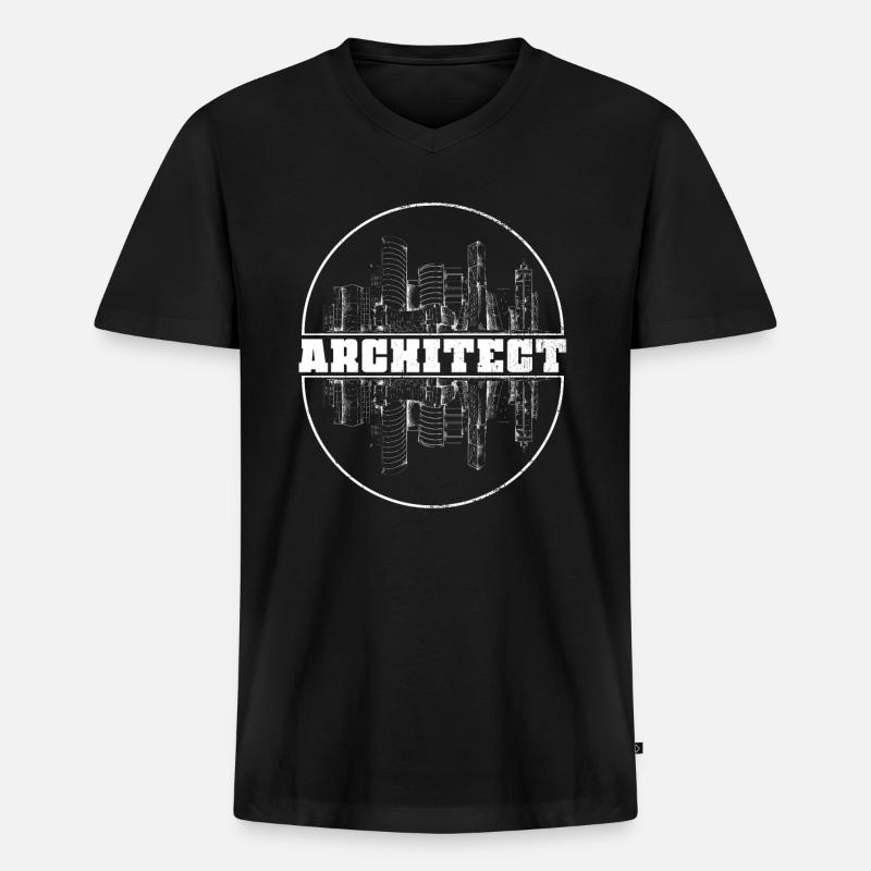 Architekt - Männer Premium Bio T-Shirt mit V-Ausschnitt - Schwarz