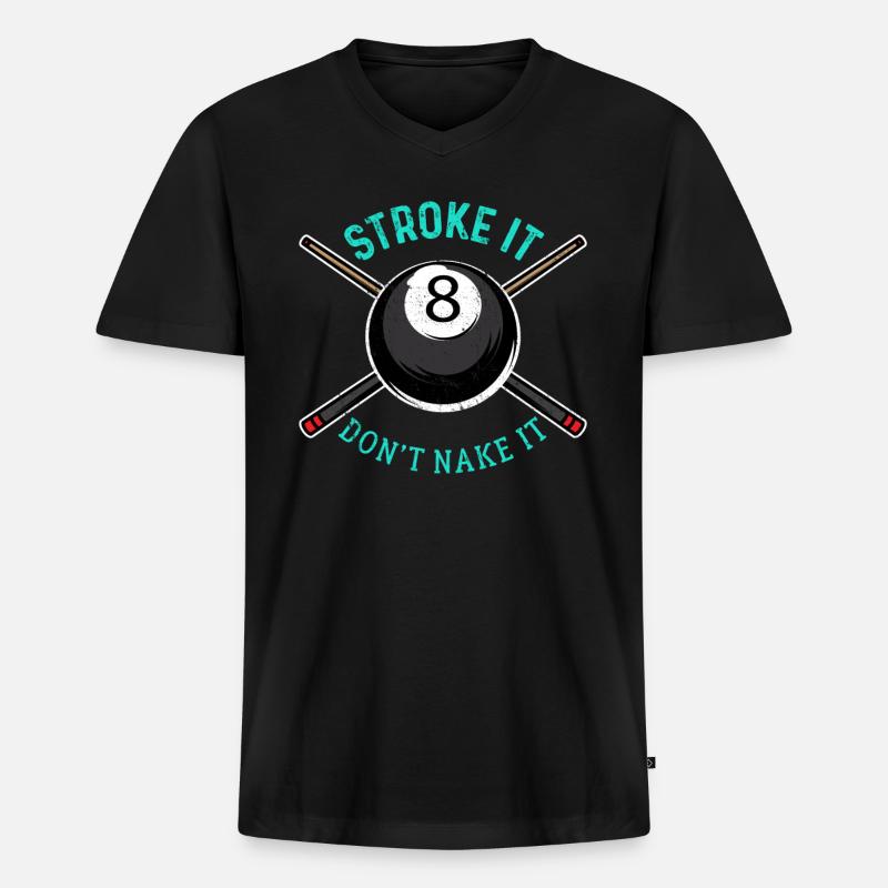 Billard - Männer Premium Bio T-Shirt mit V-Ausschnitt - Schwarz