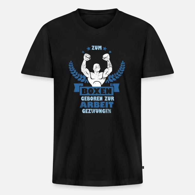 Boxen - Männer Premium Bio T-Shirt mit V-Ausschnitt - Schwarz