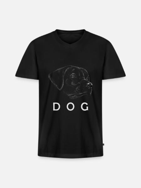 dog - Männer Premium Bio T-Shirt mit V-Ausschnitt - Schwarz