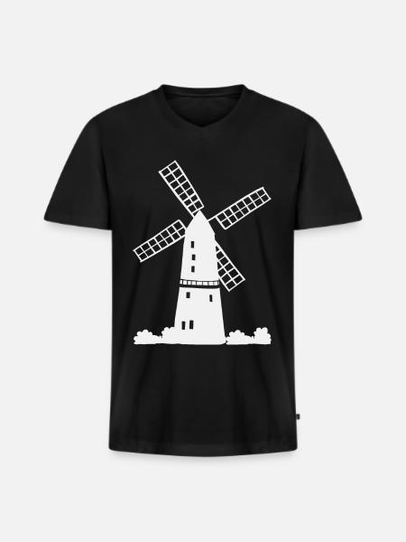 Windmill Holiday Holidays - Men's Premium Organic T-shirt with V-neck - black