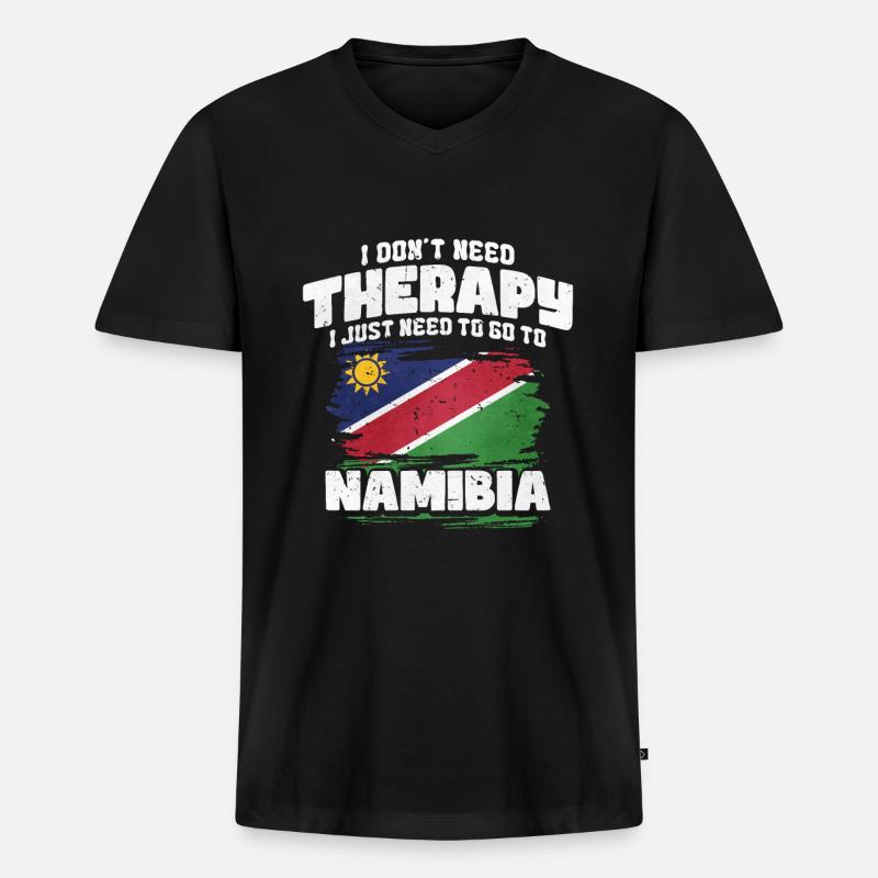 Namibia - Männer Premium Bio T-Shirt mit V-Ausschnitt - Schwarz