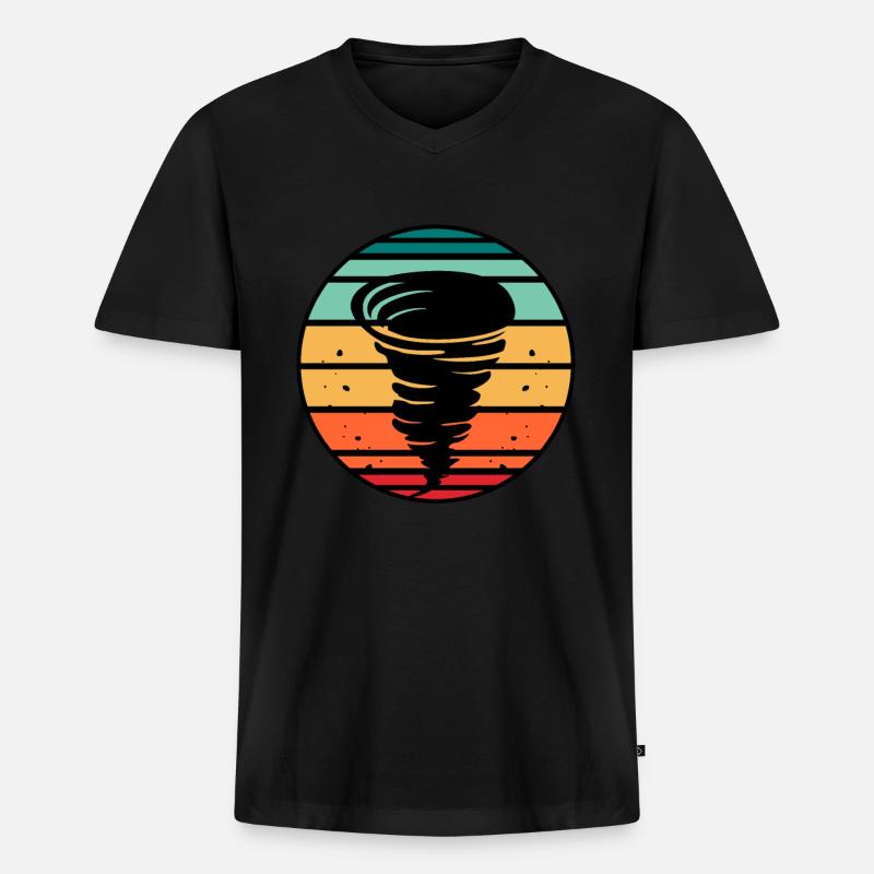 Tornado - Männer Premium Bio T-Shirt mit V-Ausschnitt - Schwarz
