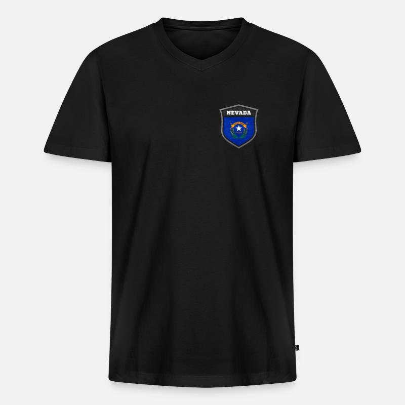 Nevada - Männer Premium Bio T-Shirt mit V-Ausschnitt - Schwarz