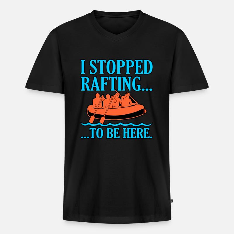 Rafting Extremes Hobby - Männer Premium Bio T-Shirt mit V-Ausschnitt - Schwarz