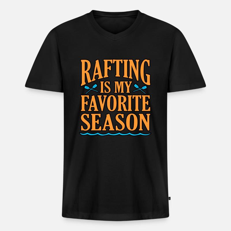 Rafting saison - Männer Premium Bio T-Shirt mit V-Ausschnitt - Schwarz