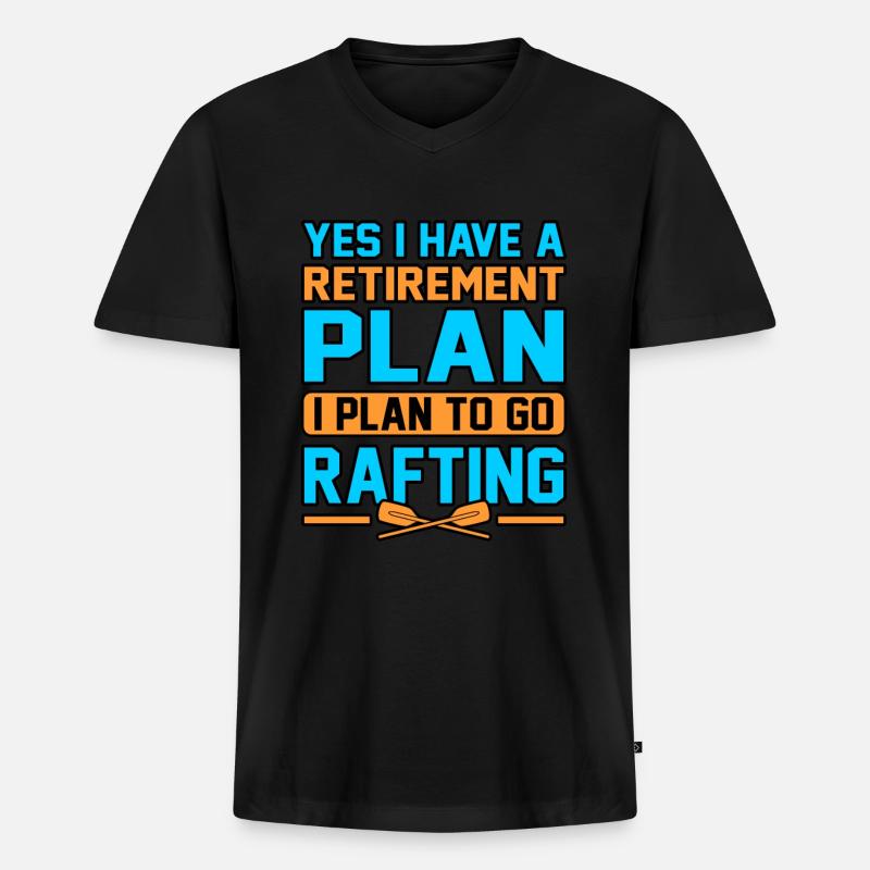 Rafting ruhestand - Männer Premium Bio T-Shirt mit V-Ausschnitt - Schwarz