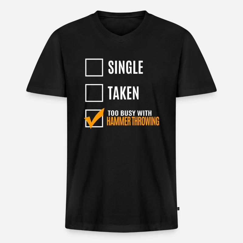 Hammerwerfen - Männer Premium Bio T-Shirt mit V-Ausschnitt - Schwarz