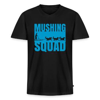 Sled Dog Racing Sled Dog Gift - Men's Premium Organic T-shirt with V-neck - black - Front - Nico (187cm)