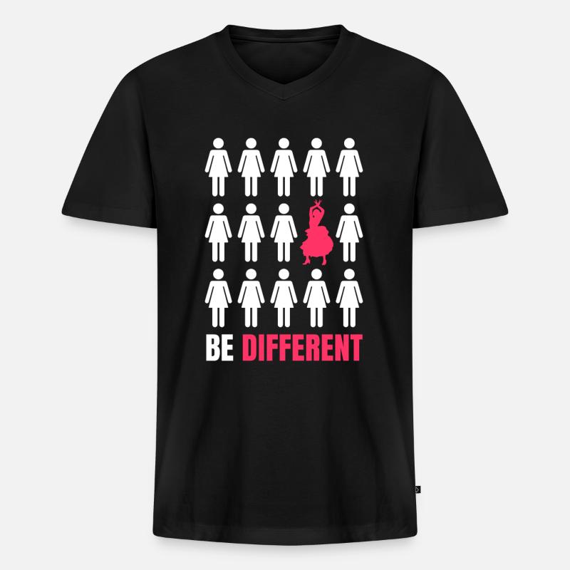 Flamenco - Männer Premium Bio T-Shirt mit V-Ausschnitt - Schwarz