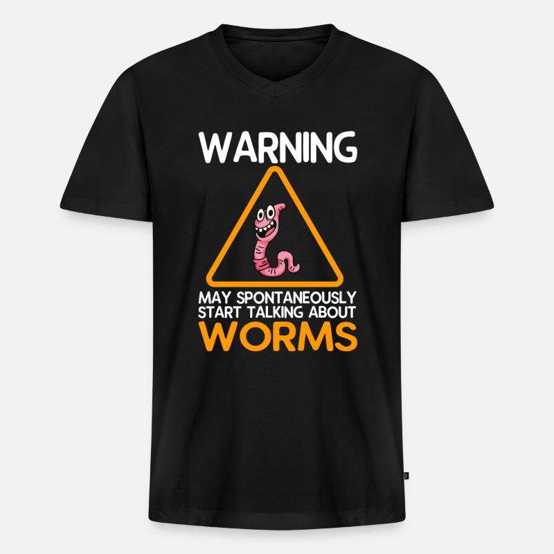 Kompost Würmer Geschenk - Männer Premium Bio T-Shirt mit V-Ausschnitt - Schwarz