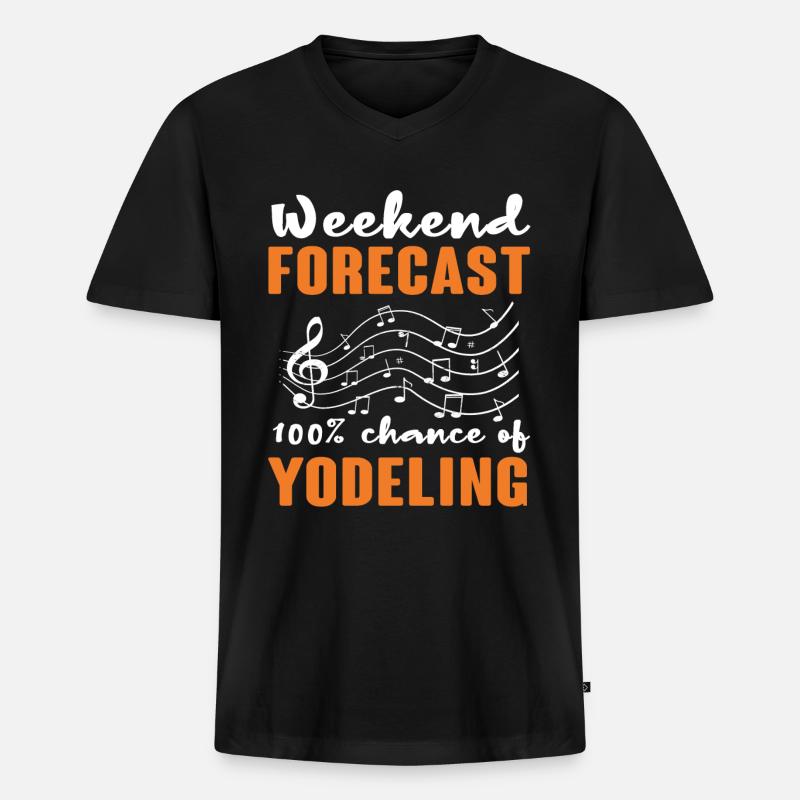 Jodeln - Männer Premium Bio T-Shirt mit V-Ausschnitt - Schwarz