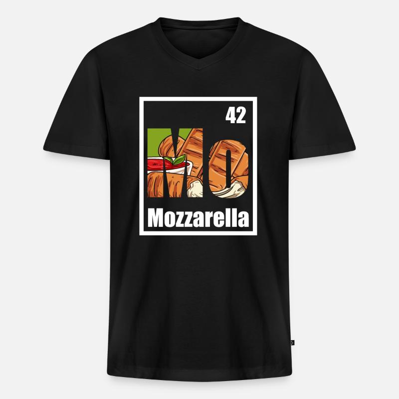 Mozzarella-Stangen - Männer Premium Bio T-Shirt mit V-Ausschnitt - Schwarz