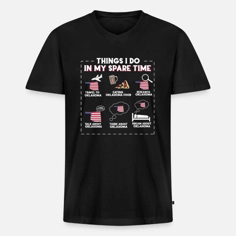Oklahoma - Männer Premium Bio T-Shirt mit V-Ausschnitt - Schwarz