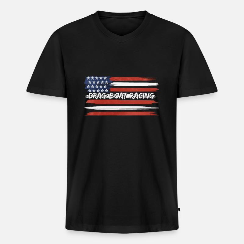 Drachenbootrennen Drachenboot - Männer Premium Bio T-Shirt mit V-Ausschnitt - Schwarz