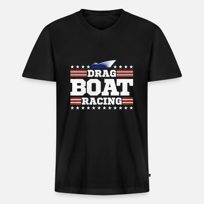 Drachenbootrennen Drachenboot - Männer Premium Bio T-Shirt mit V-Ausschnitt - Schwarz