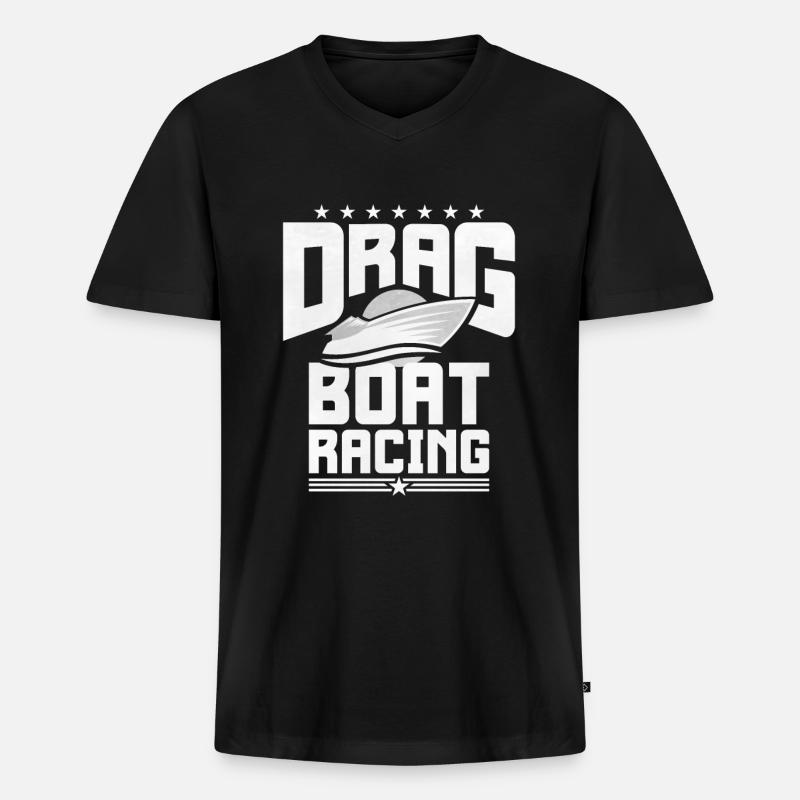 Drachenbootrennen Drachenboot - Männer Premium Bio T-Shirt mit V-Ausschnitt - Schwarz