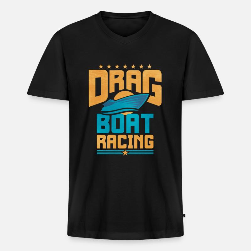 Drachenbootrennen Drachenboot - Männer Premium Bio T-Shirt mit V-Ausschnitt - Schwarz
