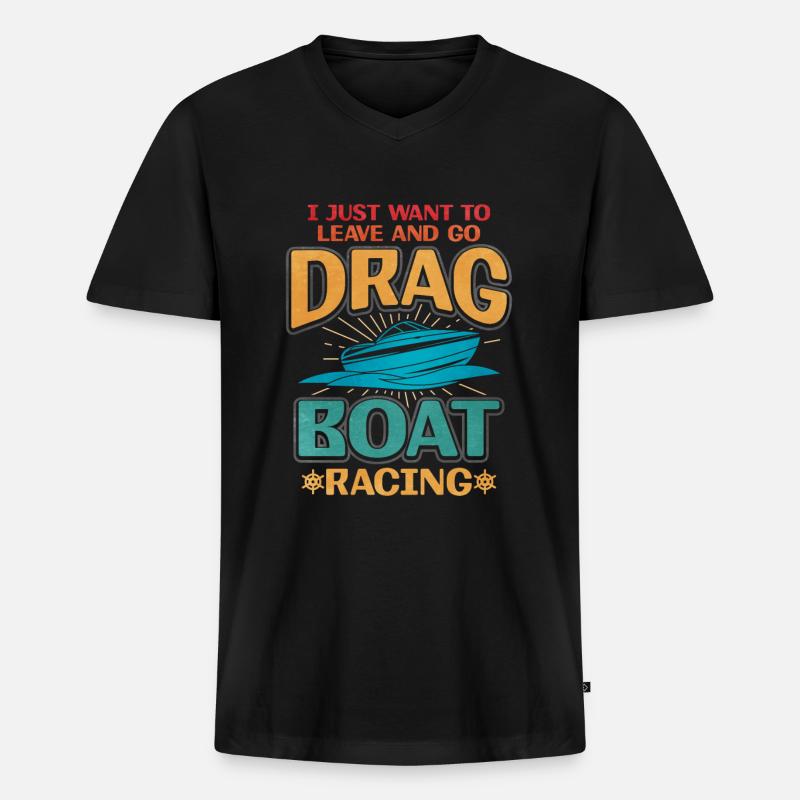 Drachenbootrennen Drachenboot - Männer Premium Bio T-Shirt mit V-Ausschnitt - Schwarz